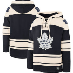 Toronto Maple Leafs '47 Superior Lacer Pullover Hoodie - Navy/Cream - NHL