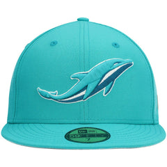 Miami Dolphins New Era Omaha 59FIFTY Fitted Hat Aqua | NFL