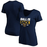 Denver Nuggets Women's Ball Is Back V-Neck T-Shirt Navy - NBA