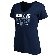 Memphis Grizzlies Women's Ball Is Back V-Neck T-Shirt Navy - NBA
