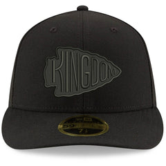 Kansas City Chiefs New Era Alternate Logo Black on Black Low Profile 59FIFTY II Fitted Hat Black | NFL