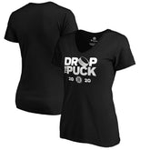 Boston Bruins Women's Drop the Puck V-Neck T-Shirt - Black - NHL