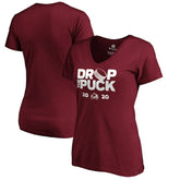 Colorado Avalanche Women's Drop the Puck V-Neck T-Shirt - Garnet - NHL