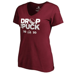 Colorado Avalanche Women's Drop the Puck V-Neck T-Shirt - Garnet - NHL