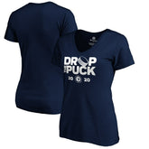 Winnipeg Jets Women's Drop the Puck V-Neck T-Shirt - Navy - NHL
