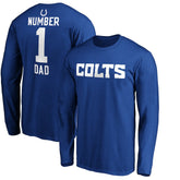 Indianapolis Colts #1 Dad Long Sleeve Team Logo T-Shirt Royal | NFL