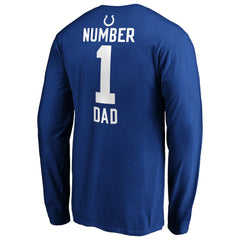 Indianapolis Colts #1 Dad Long Sleeve Team Logo T-Shirt Royal | NFL