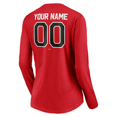 Cincinnati Reds Women's Personalized Winning Streak Name & Number Long Sleeve V-Neck T-Shirt - MLB