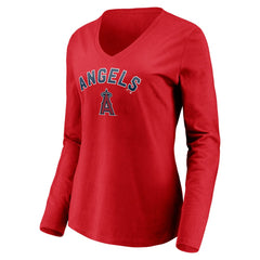 Los Angeles Angels Women's Personalized Winning Streak Name & Number Long Sleeve V-Neck T-Shirt - MLB