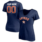 Houston Astros Women's Personalized Winning Streak Name & Number V-Neck T-Shirt - MLB