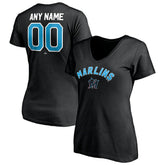 Miami Marlins Women's Personalized Winning Streak Name & Number V-Neck T-Shirt - MLB