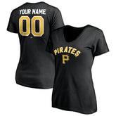 Pittsburgh Pirates Women's Personalized Winning Streak Name & Number V-Neck T-Shirt - MLB