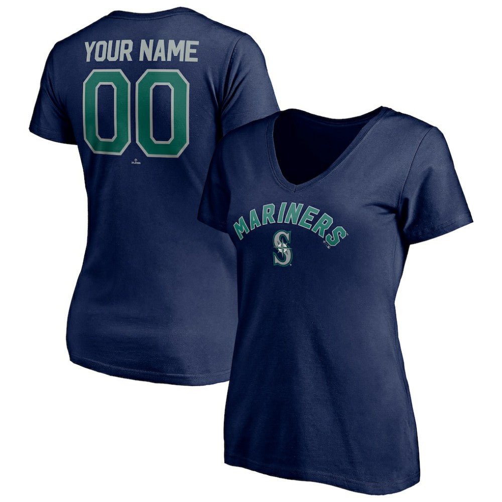 Seattle Mariners Women's Personalized Winning Streak Name & Number V-Neck T-Shirt - MLB