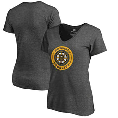 Boston Bruins Women's #WeSkateFor V-Neck T-Shirt - Heather Gray - NHL