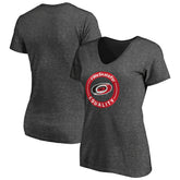 Carolina Hurricanes Women's #WeSkateFor V-Neck T-Shirt - Heather Gray - NHL