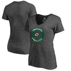 Dallas Stars Women's #WeSkateFor V-Neck T-Shirt - Heather Gray - NHL