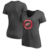 Detroit Red Wings Women's #WeSkateFor V-Neck T-Shirt - Heather Gray - NHL
