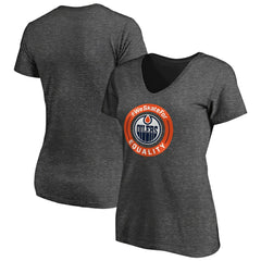 Edmonton Oilers Women's #WeSkateFor V-Neck T-Shirt - Heather Gray - NHL