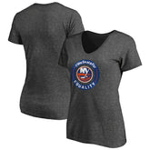 New York Islanders Women's #WeSkateFor V-Neck T-Shirt - Heather Gray - NHL