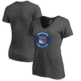 New York Rangers Women's #WeSkateFor V-Neck T-Shirt - Heather Gray - NHL