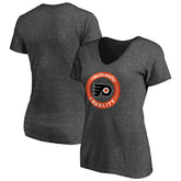 Philadelphia Flyers Women's #WeSkateFor V-Neck T-Shirt - Heather Gray - NHL