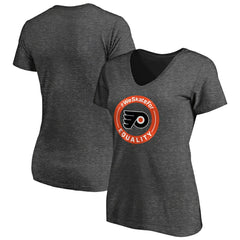 Philadelphia Flyers Women's #WeSkateFor V-Neck T-Shirt - Heather Gray - NHL