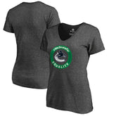 Vancouver Canucks Women's #WeSkateFor V-Neck T-Shirt - Heather Gray - NHL