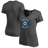 Winnipeg Jets Women's #WeSkateFor V-Neck T-Shirt - Heather Gray - NHL