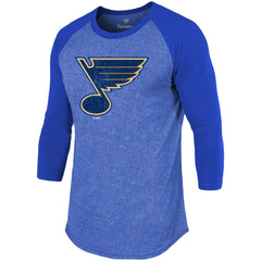 Jordan Binnington St. Louis Blues Fanatics Name & Number Tri-Blend Raglan 3/4-Sleeve T-Shirt - Blue - NHL