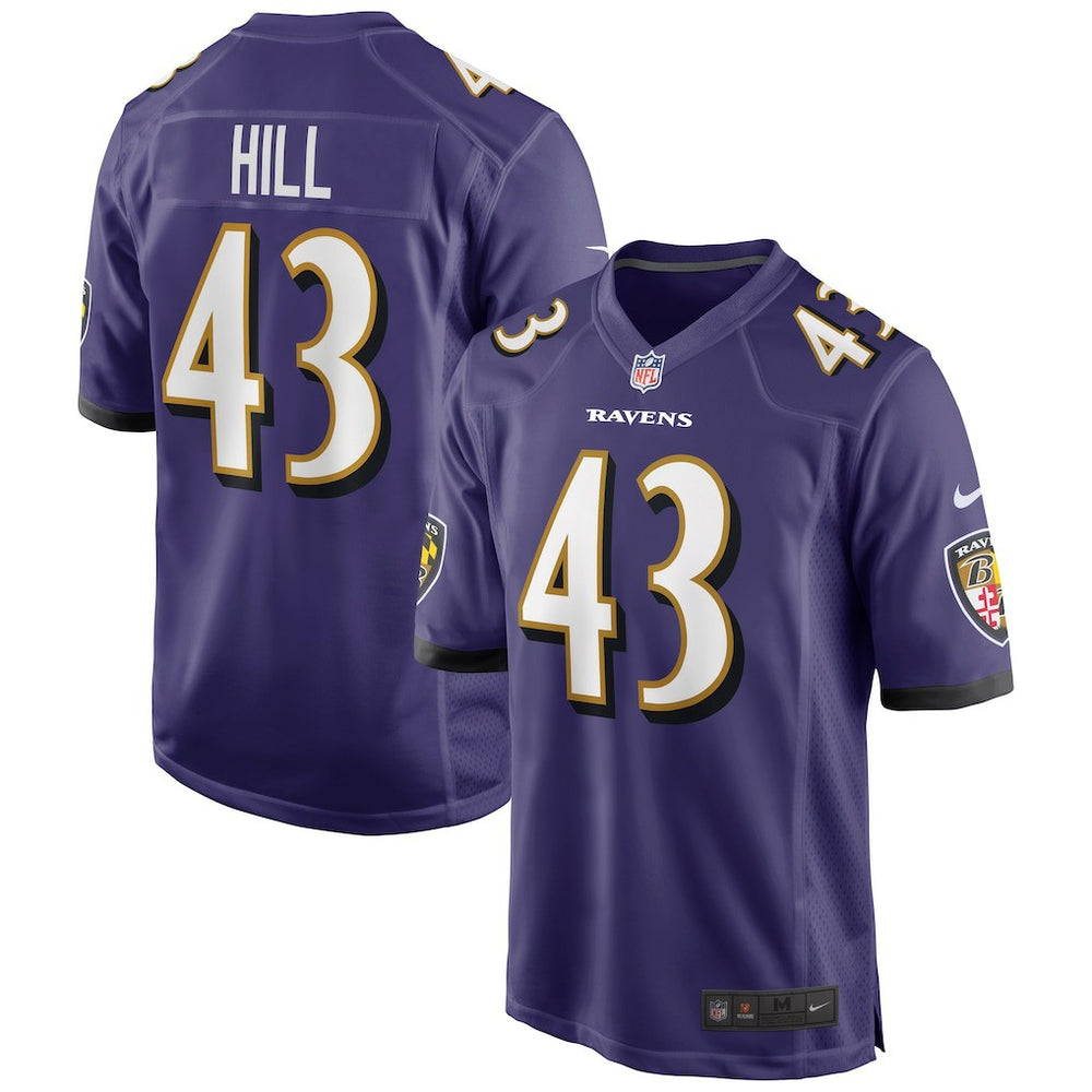 Justice Hill Baltimore Ravens Game Jersey Purple | Nike for Sale