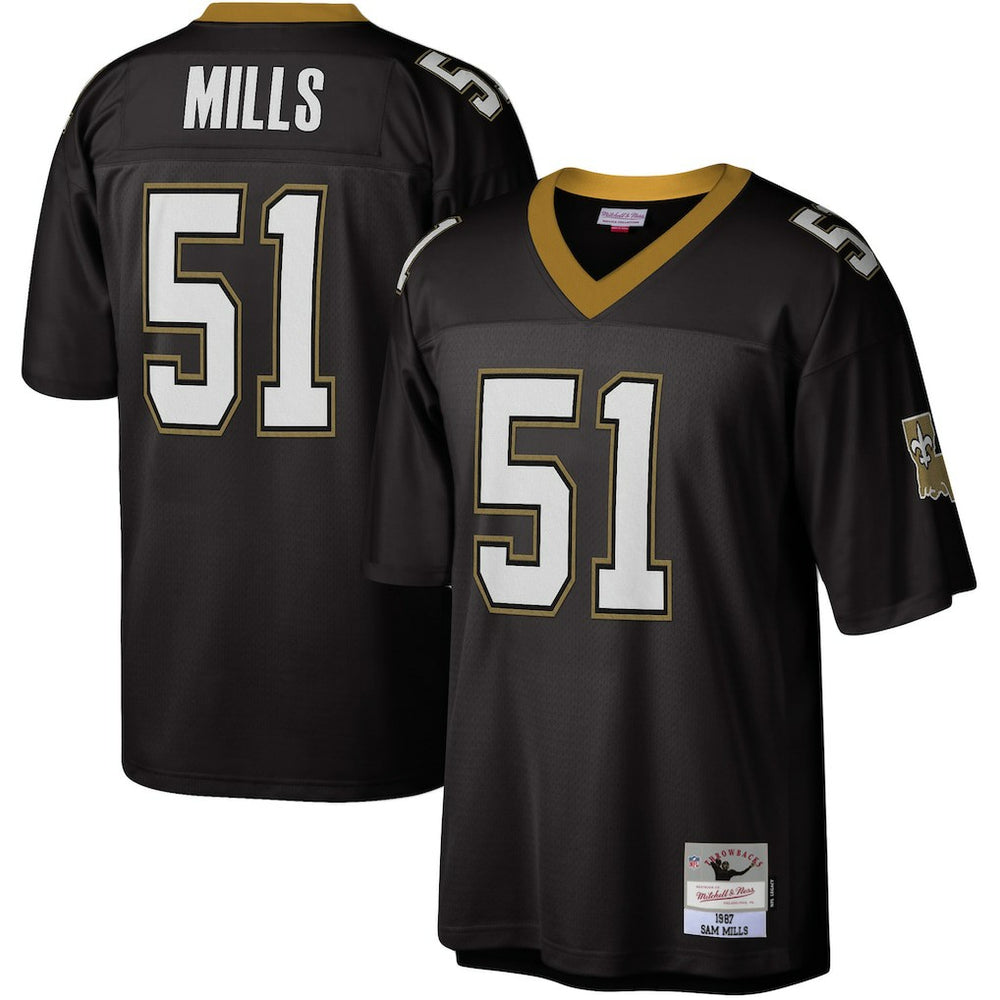Sam Mills New Orleans Saints Legacy Replica Jersey Black | Mitchell & Ness