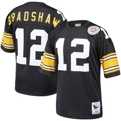 Terry Bradshaw Pittsburgh Steelers Authentic Throwback Retired Player Jersey Black | Mitchell & Ness