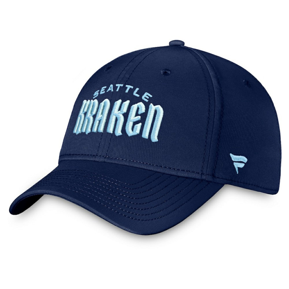 Seattle Kraken Fanatics Wordmark Flex Hat - Deep Sea Blue - NHL