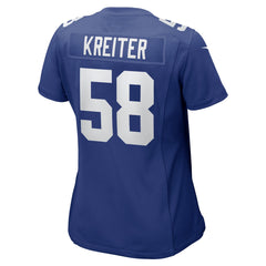 Casey Kreiter New York Giants Women's Game Jersey Royal | Nike for Sale