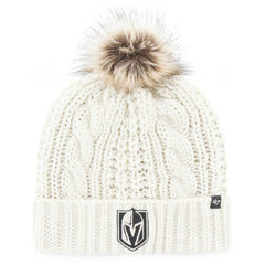 Vegas Golden Knights '47 Women's Logo Meeko Cuffed Knit Hat with Pom - White - NHL