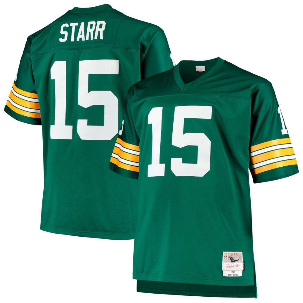 Bart Starr Green Bay Packers Big & Tall 1968 Retired Player Replica Jersey Green | Mitchell & Ness