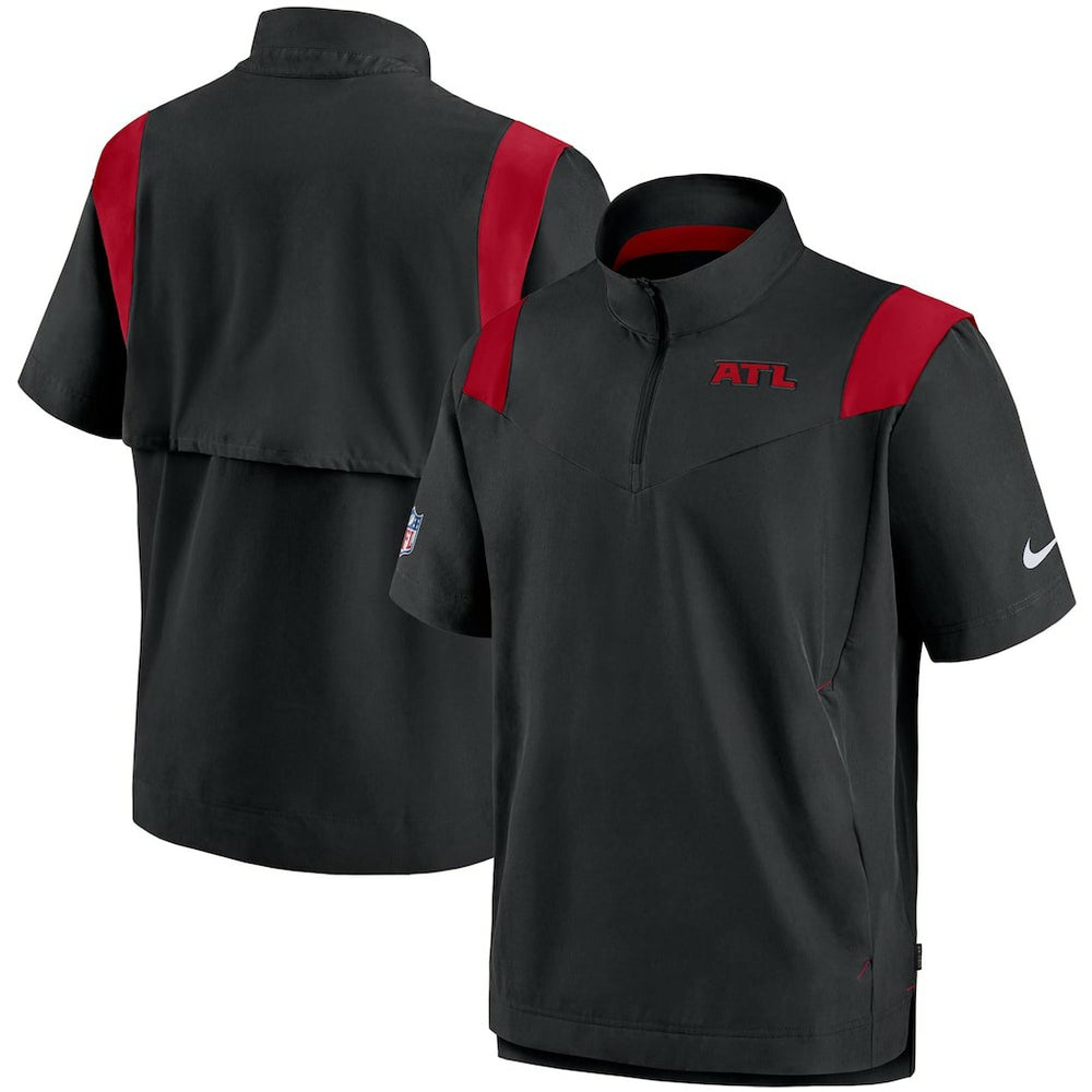 Atlanta Falcons Sideline Coaches Short Sleeve Quarter-Zip Jacket Black | Nike for Sale