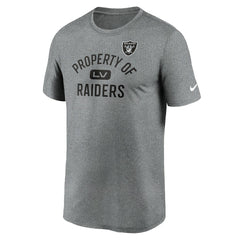 Las Vegas Raiders Legend Property Of Performance T-Shirt Heather Charcoal | Nike for Sale