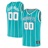 Charlotte Hornets Fast Break Replica Custom Jersey Icon Edition Teal - NBA
