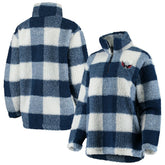 Washington Capitals G-III 4Her by Carl Banks Women's Plaid Sherpa Quarter-Zip Jacket - Navy/White - NHL