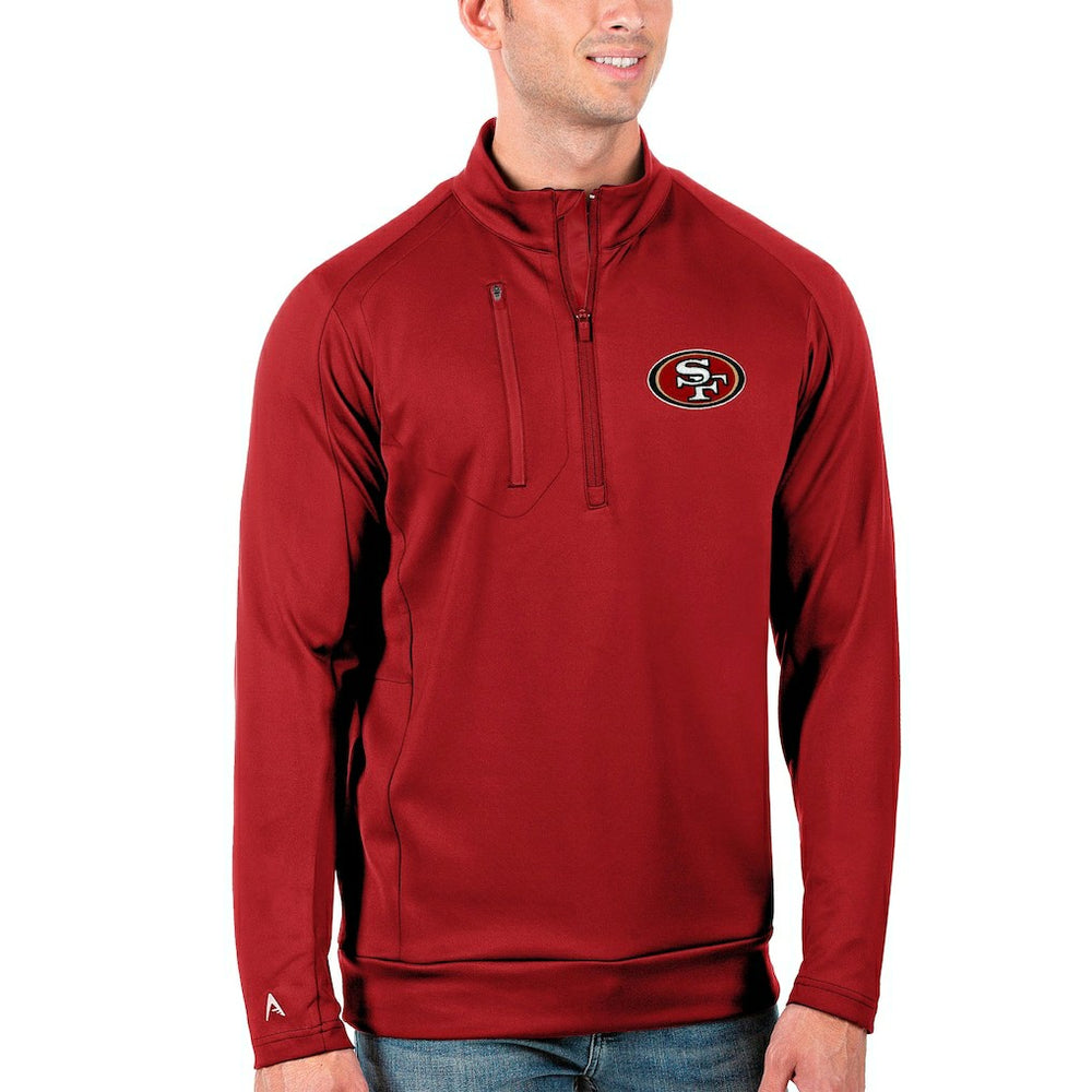 San Francisco 49ers Antigua Generation Quarter-Zip Pullover Jacket Scarlet | NFL