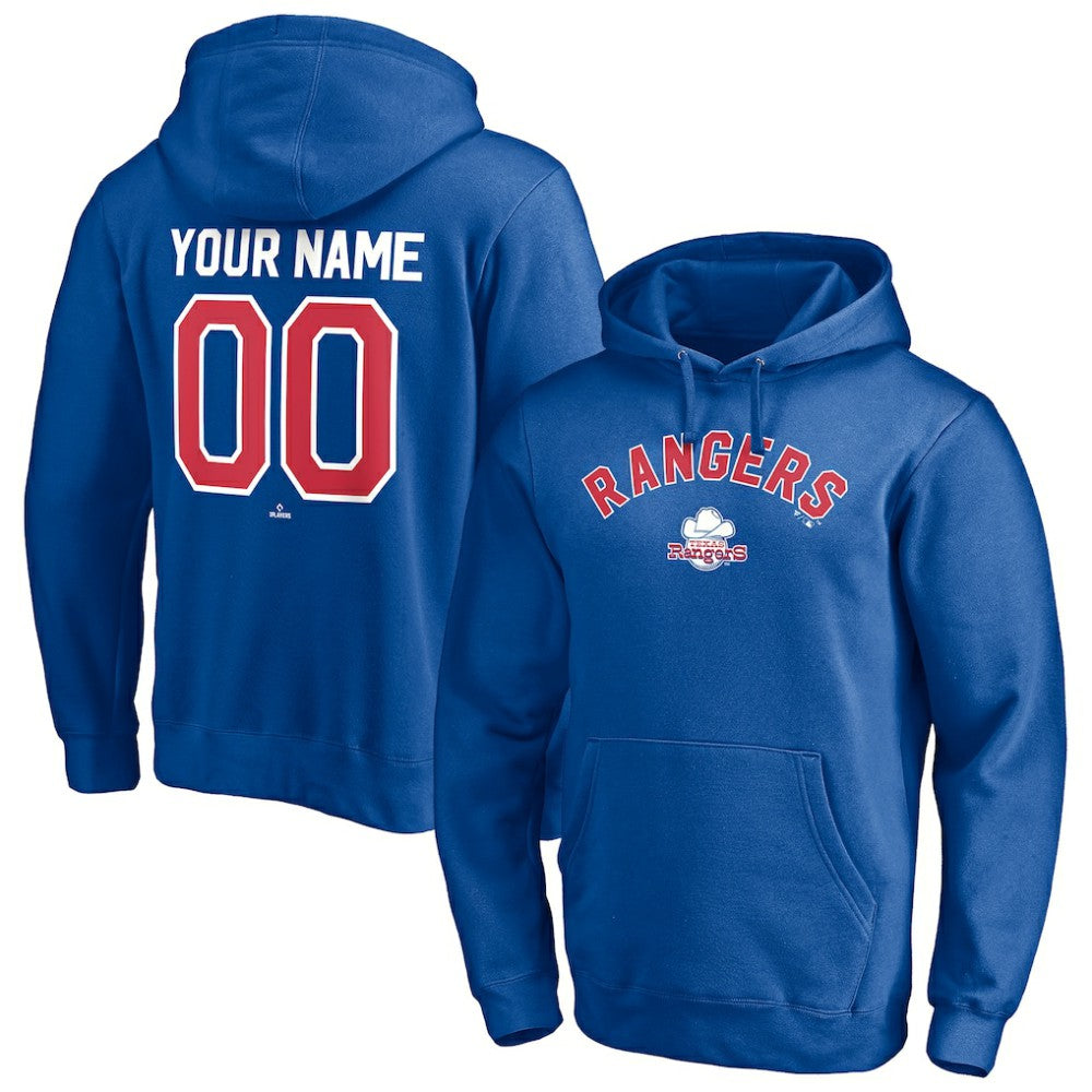 Texas Rangers Cooperstown Winning Streak Personalized Name & Number Pullover Hoodie - MLB