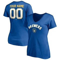 Milwaukee Brewers Women's Cooperstown Winning Streak Personalized Name & Number V-Neck T-Shirt - MLB