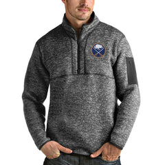 Buffalo Sabres Antigua Fortune Half-Zip Pullover Jacket - Heather Gray - NHL