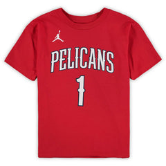 Zion Williamson New Orleans Pelicans Jordan Brand Preschool Statement Edition Name & Number T-Shirt Red - NBA