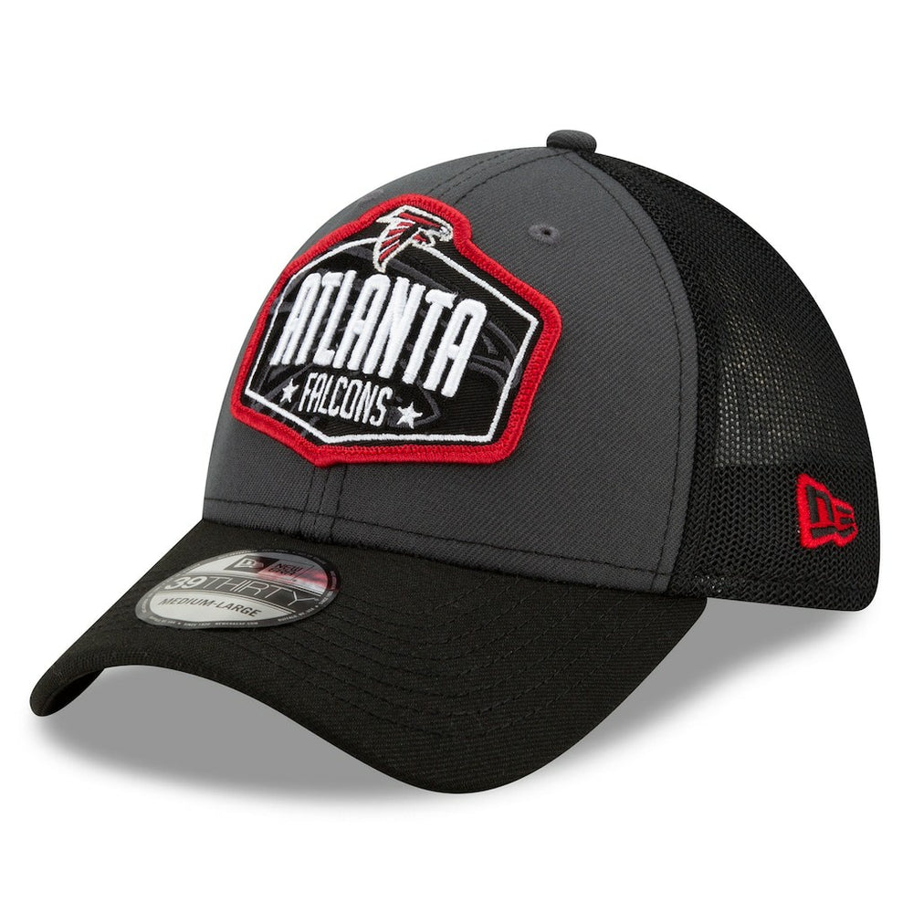 Atlanta Falcons New Era 2021 NFL Draft Trucker 39THIRTY Flex Hat Graphite/Black | NFL
