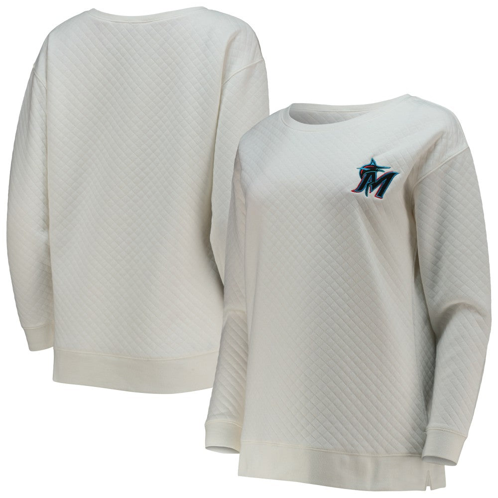 Miami Marlins Concepts Sport Women's Quilted Pullover Sweatshirt - MLB