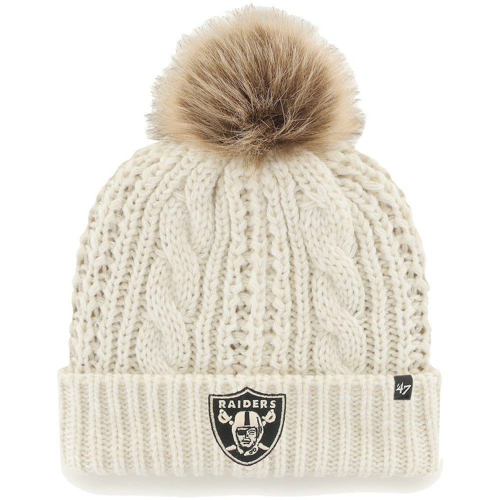 Las Vegas Raiders '47 Women's Team Meeko Cuffed Knit Hat with Pom Cream | 47 brand