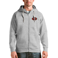 San Francisco 49ers Antigua Victory Full-Zip Hoodie Heather Gray | NFL