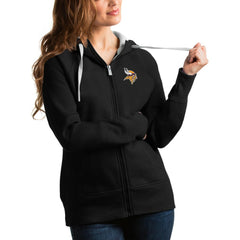 Minnesota Vikings Antigua Women's Victory Full-Zip Hoodie Black | NFL
